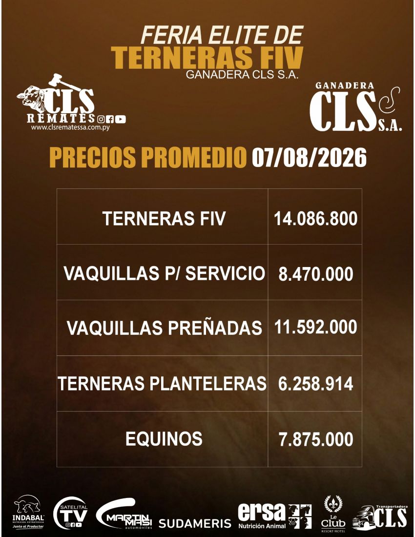 PRECIOS TERNERAS FIV 07/08/2026